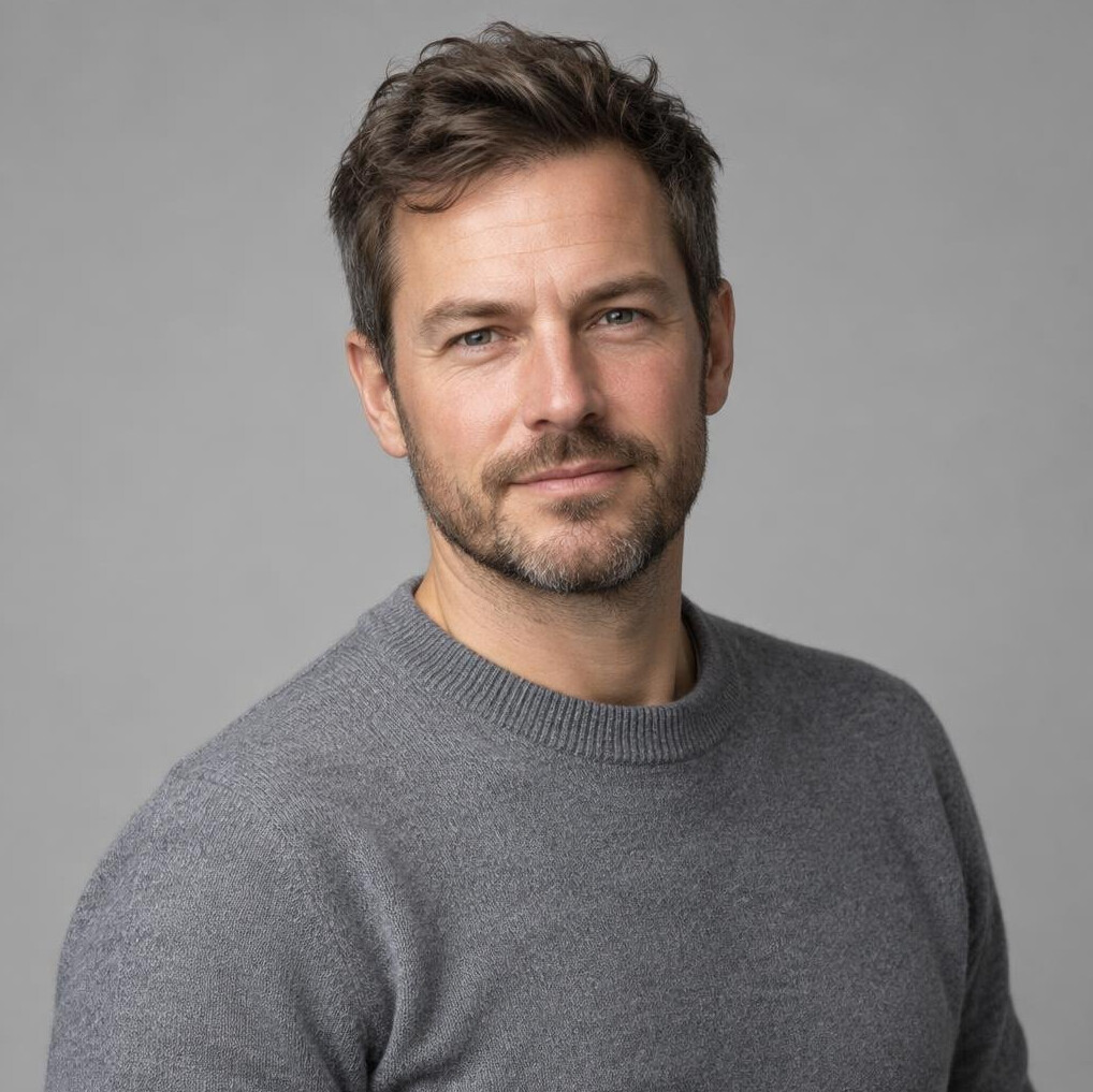 Portrait of a bearded man looking at the camera
