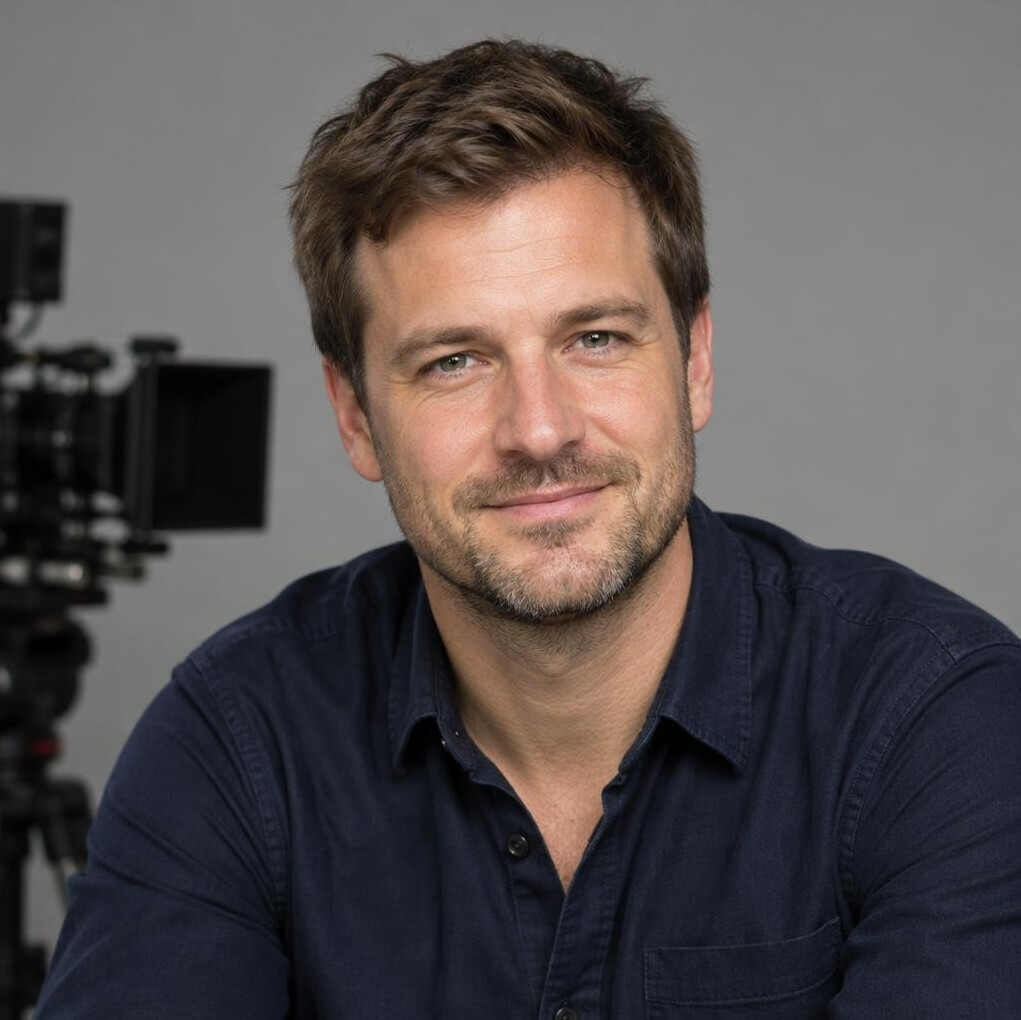 Portrait of a smiling man with short brown hair